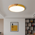 Scandinavian LED Ceiling Lamp – Wood & Acrylic Flush Mount, Dimmable, Nordic Minimalist