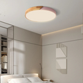 Scandinavian LED Ceiling Lamp – Wood & Acrylic Flush Mount, Dimmable, Nordic Minimalist