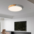Scandinavian LED Ceiling Lamp – Wood & Acrylic Flush Mount, Dimmable, Nordic Minimalist