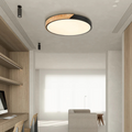 Scandinavian LED Ceiling Lamp – Wood & Acrylic Flush Mount, Dimmable, Nordic Minimalist