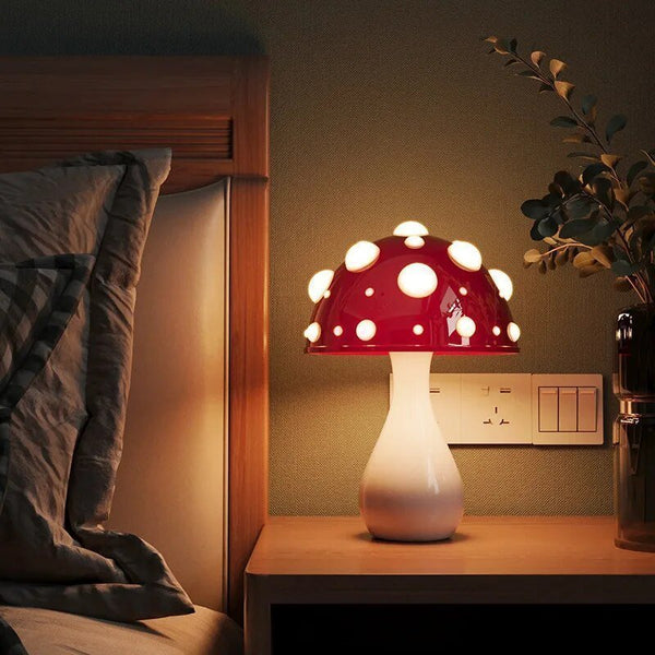 LED Mushroom Table Lamp, Warm White Light, Modern Design, Cordless and Wired Options, Perfect for Bedside or Living Room