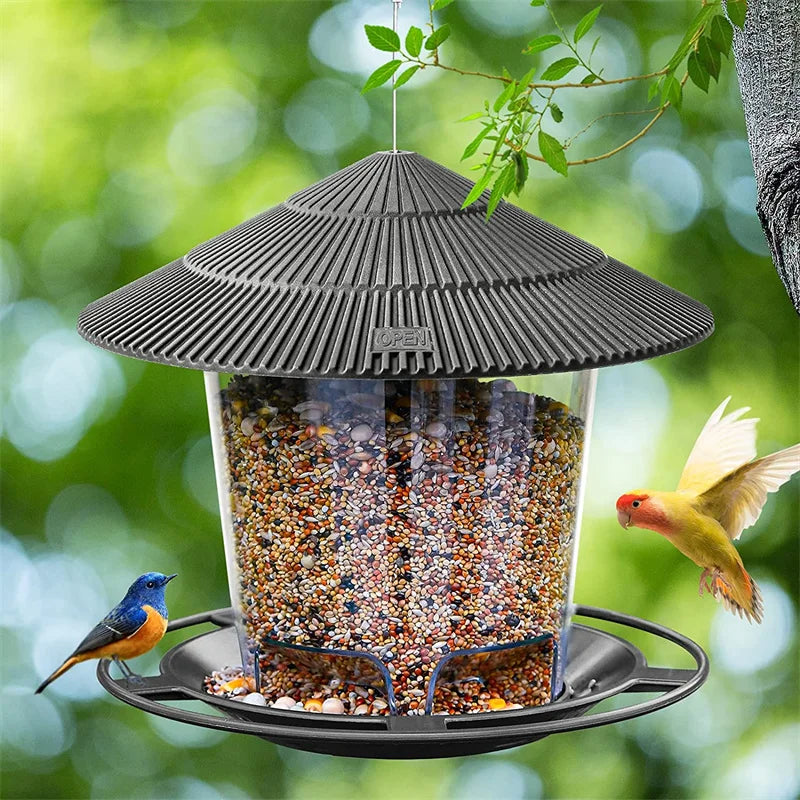 Large Capacity Outdoor Bird Feeder with Twist-Lock Cover – Holds 2.6 Pounds of Seeds for Garden and Backyard Use