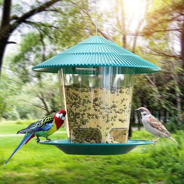 Large Capacity Outdoor Bird Feeder with Twist-Lock Cover – Holds 2.6 Pounds of Seeds for Garden and Backyard Use