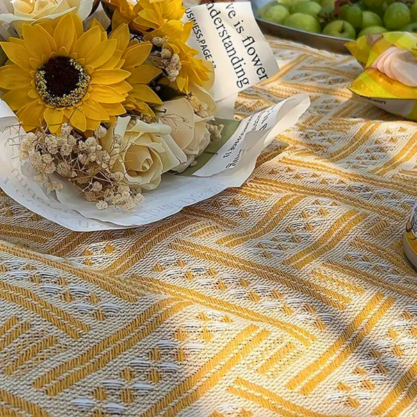 Large Foldable Picnic Blanket – Durable Cotton Blend Outdoor Mat for Camping, Beach, and Garden Activities