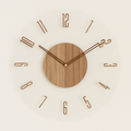 Large Scandinavian Wall Clock Decor – Silent Quartz Movement, 35 cm Diameter, Modern Natural Wood Design