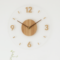 Large Scandinavian Wall Clock Decor – Silent Quartz Movement, 35 cm Diameter, Modern Natural Wood Design
