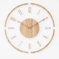 Large Scandinavian Wall Clock Decor – Silent Quartz Movement, 35 cm Diameter, Modern Natural Wood Design