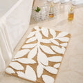 Leaf Pattern Non-Slip Bath Mat – Ultra-Soft Microfiber Bathroom Rug with Plush Thickness and Machine Washable Design