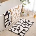 Leaf Pattern Non-Slip Bath Mat – Ultra-Soft Microfiber Bathroom Rug with Plush Thickness and Machine Washable Design