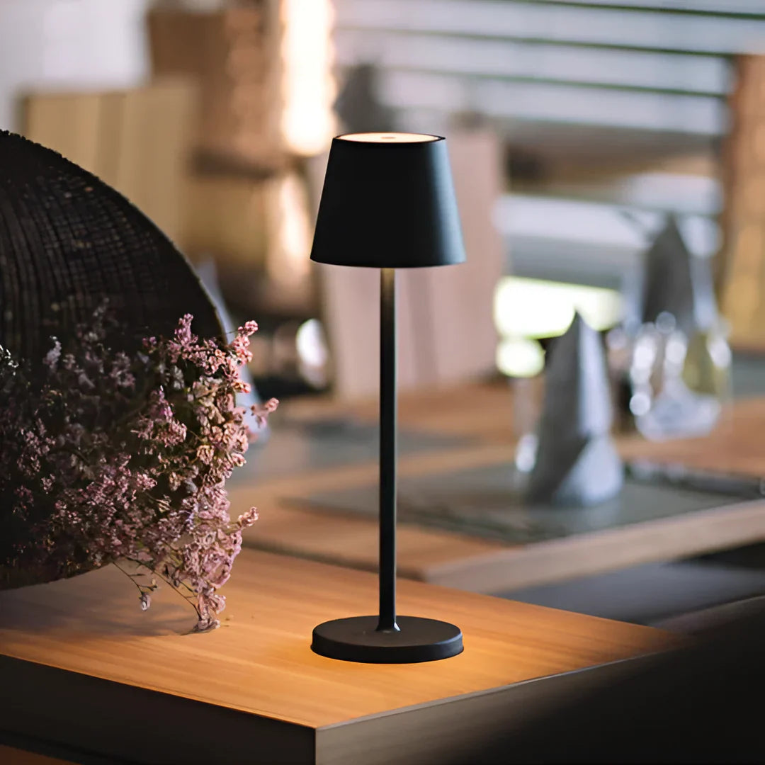 Modern Table Lamp with Adjustable Brightness for Home or Office – Stylish Desk and Bedside Lamp in Black, White, and Gold