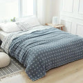 Lightweight Cotton Throw Blanket with Three-Layer Gauze – Breathable Diamond Dot Design for Year-Round Comfort