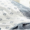 Lightweight Cotton Throw Blanket with Three-Layer Gauze – Breathable Diamond Dot Design for Year-Round Comfort