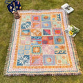 Lightweight Microfiber Outdoor Blanket – Durable Anti-Tear Picnic and Camping Mat with Decorative Fringes