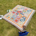 Lightweight Microfiber Outdoor Blanket – Durable Anti-Tear Picnic and Camping Mat with Decorative Fringes