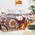 Lightweight Sunburst Cotton Throw Blanket – Breathable All-Season Blanket for Home and Travel