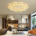 Lotus Crystal Chandelier – Luxury LED Ceiling Light, Petal Form, Gold Finish for Living Room