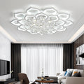 Lotus Crystal Chandelier – Luxury LED Ceiling Light, Petal Form, Gold Finish for Living Room