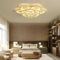 Lotus Crystal Chandelier – Luxury LED Ceiling Light, Petal Form, Gold Finish for Living Room