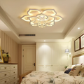 Lotus Crystal Chandelier – Luxury LED Ceiling Light, Petal Form, Gold Finish for Living Room