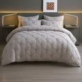 Luxury Pinch Pleat Duvet Cover Set, Soft Breathable Microfiber, Wrinkle-Resistant Bedding - King/Queen Size Options