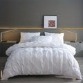 Luxury Pinch Pleat Duvet Cover Set, Soft Breathable Microfiber, Wrinkle-Resistant Bedding - King/Queen Size Options