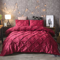 Luxury Pinch Pleat Duvet Cover Set, Soft Breathable Microfiber, Wrinkle-Resistant Bedding - King/Queen Size Options