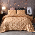 Luxury Pinch Pleat Duvet Cover Set, Soft Breathable Microfiber, Wrinkle-Resistant Bedding - King/Queen Size Options