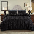 Luxury Pinch Pleat Duvet Cover Set, Soft Breathable Microfiber, Wrinkle-Resistant Bedding - King/Queen Size Options