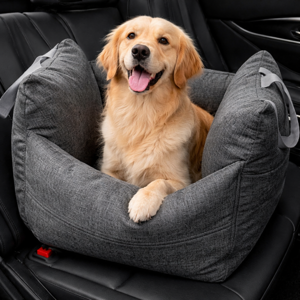 Luxury Waterproof Dog Car Seat with Adjustable Leashes | Cozy Pet Car Seat for Safe Travel 0