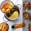 Master Fryer with Thermometer | Stainless Steel Tempura Deep Fry Pot 1