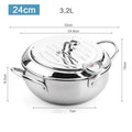 Master Fryer with Thermometer | Stainless Steel Tempura Deep Fry Pot 7
