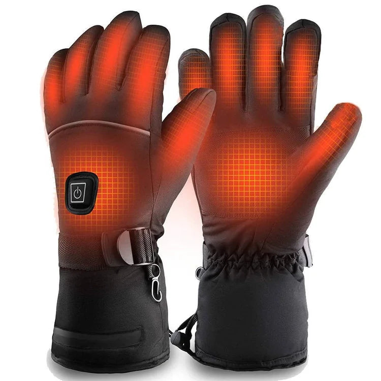 Men’s Rechargeable Heated Winter Gloves with Adjustable Heat Levels and Full-Hand Warming