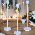 Metallic Taper Candle Holders Set of 3 with Brushed Finish – Elegant Gold Candle Stick Holders for Home Decor and Events