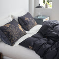 Midnight Butterfly Duvet Cover Set – 3-Piece Cotton Microfiber Bedding for Queen Size, Elegant Golden Floral Design