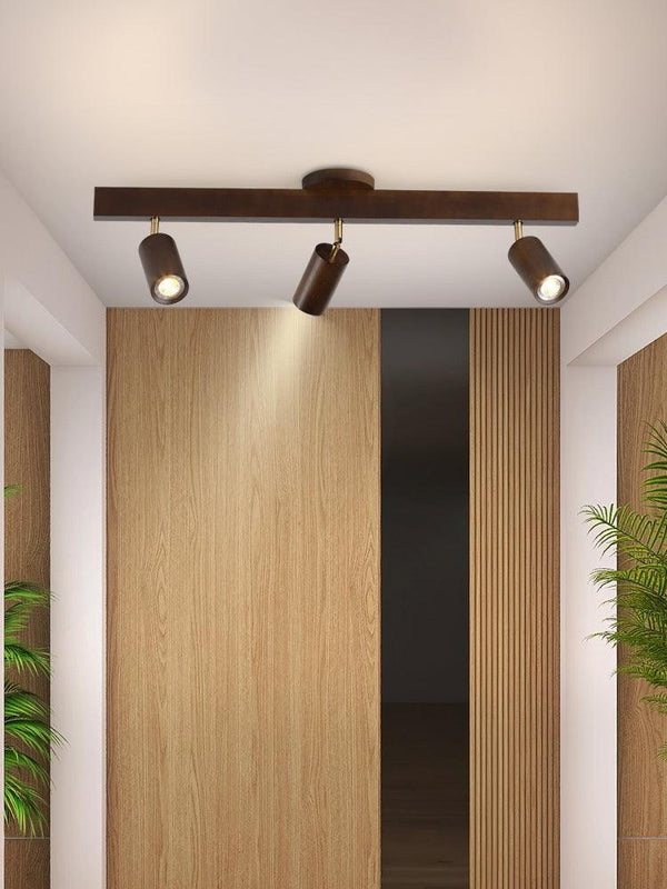 Minimalist Wooden Ceiling Lamp – Nordic Modular LED, Solid Wood, Warm or Cool White