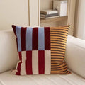 Mod Blocks Striped Cushion Cover 18x18 Inches Microfiber Blend with Double-Sided Print and Concealed Zipper