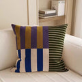Mod Blocks Striped Cushion Cover 18x18 Inches Microfiber Blend with Double-Sided Print and Concealed Zipper