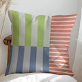 Mod Blocks Striped Cushion Cover 18x18 Inches Microfiber Blend with Double-Sided Print and Concealed Zipper