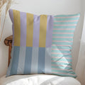 Mod Blocks Striped Cushion Cover 18x18 Inches Microfiber Blend with Double-Sided Print and Concealed Zipper