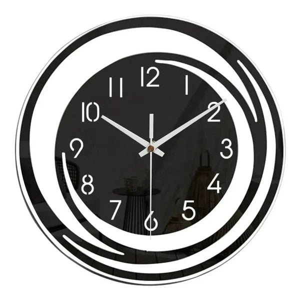 Modern Black Acrylic Wall Clock – Silent Mechanism, Scandinavian Minimalist Design, Elegant Wall Clock Decor for Home and Office