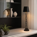 Modern Chain-Link Table Lamp with Rechargeable Touch LED – Cordless Black Desk or Bedside Lamp for Ambient Lighting