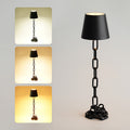 Modern Chain-Link Table Lamp with Rechargeable Touch LED – Cordless Black Desk or Bedside Lamp for Ambient Lighting