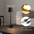 Modern Chain-Link Table Lamp with Rechargeable Touch LED – Cordless Black Desk or Bedside Lamp for Ambient Lighting