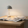 Modern Dome Table Lamp – Sculpted Gloss Finish, Statement Bedside & Living Room Light