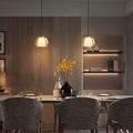Modern Glass Pendant Light with Adjustable Height for Kitchen Island – Elegant Dome Shade, Ideal for Home and Commercial Use