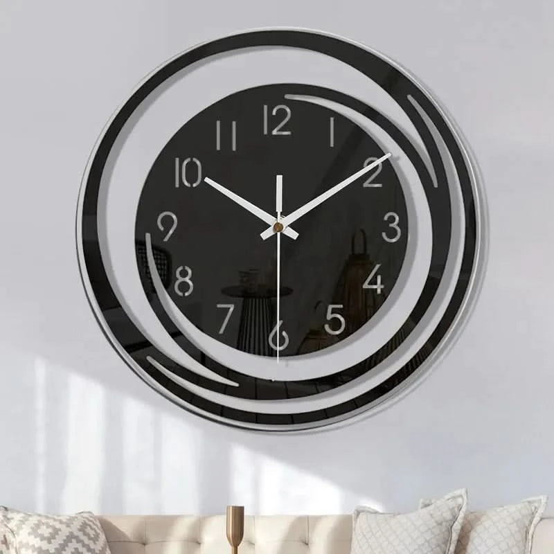 Modern Scandinavian | Wall Clock - Black Acrylic Design, Silent Mechanism 0