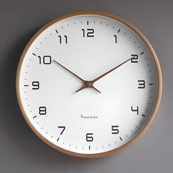 Modern Wall Clock Decor with Silent Quartz Movement and Natural Wood Frame – 30 cm Minimalist Design
