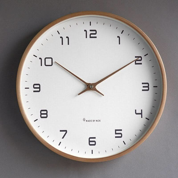 Modern Wooden Wall Clock – Scandinavian Minimalist Design for Home and Office Décor, Silent Quartz Movement, 10/12/14 Inch Options
