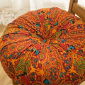 Moroccan-Inspired Plush Meditation Cushion - Soft Cotton Microfiber Blend Yoga Pillow with Boho Woven Design for Comfortable Floor Seating