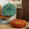 Moroccan-Inspired Plush Meditation Cushion - Soft Cotton Microfiber Blend Yoga Pillow with Boho Woven Design for Comfortable Floor Seating